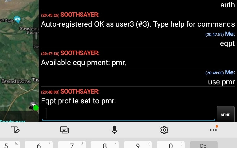 TAK 'eqpt' command followed by 'use pmr' command
